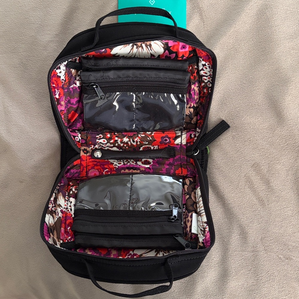 Vera Bradley travel jewelry organizer - classic black with zebra